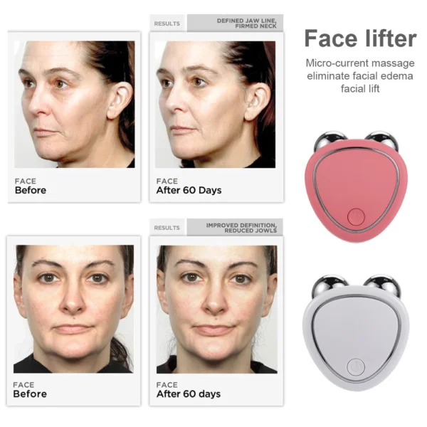 Gel de massage facial EMS pour ligne en V, lifting du visage, double ruisseau, appareil de beauté à microcourant, anti-déformable, raffermissement de la peau, soins – Image 4