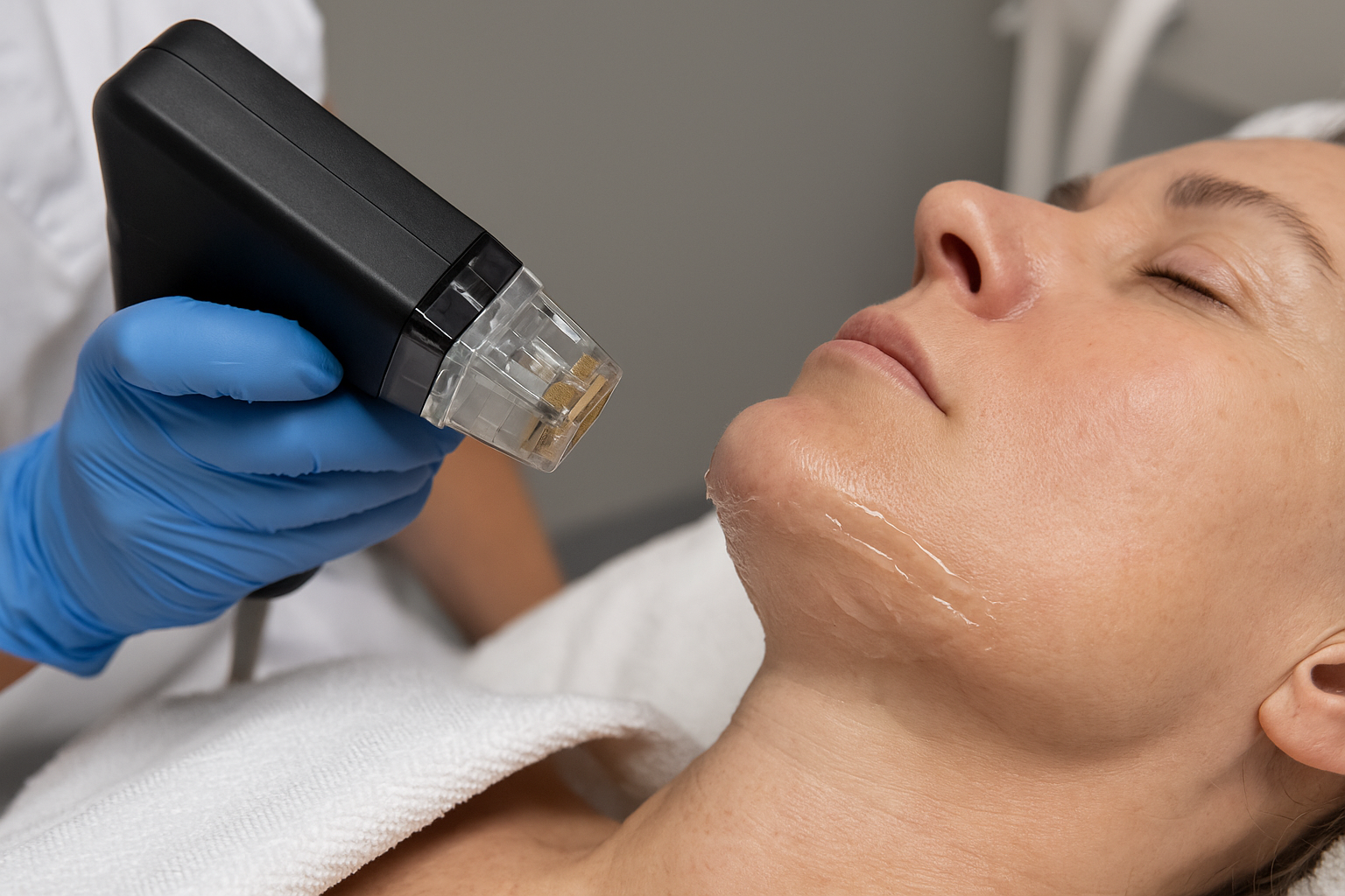 Radiofréquence fractionnée (Morpheus8, Secret RF) : résultats sur le menton