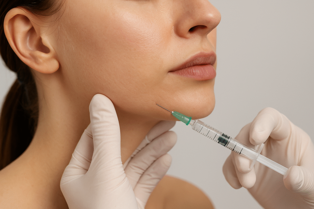 Jawline fillers (acide hyaluronique) : camoufler un double menton sans enlever de graisse 3 Illustration: Comment fonctionnent les fillers à base d'acide hyaluronique pour la mâchoire