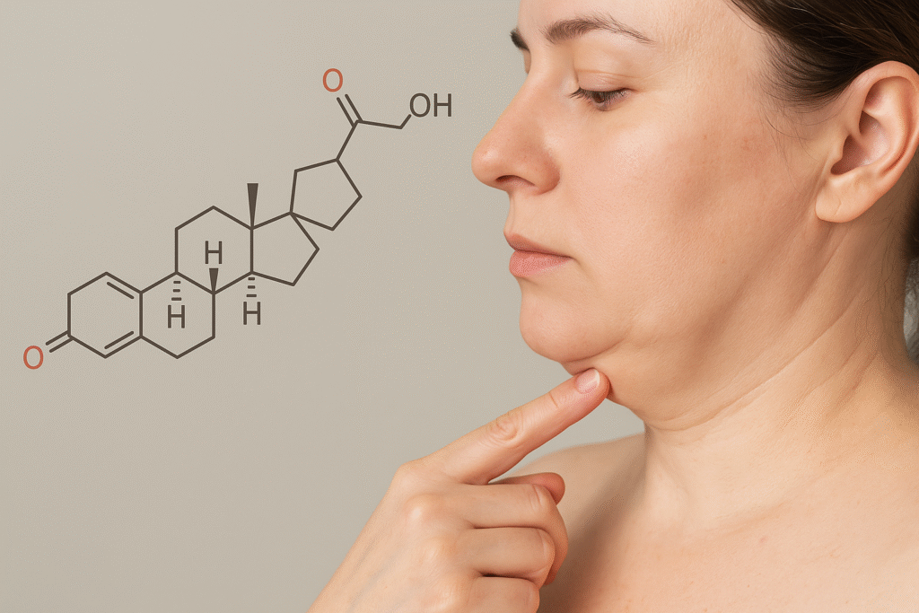 Double menton hormonal : thyroïde, cortisol, rétention d’eau 2 Illustration: Comprendre le lien entre hormones et double menton